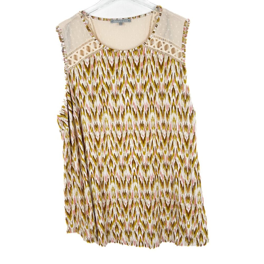 NWOT Daniel Rainn Abstract Print Sleeveless Top Plus Size 3X NEW - Picture 1 of 9